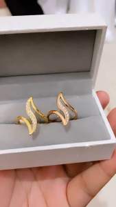 Cincin Petir Titanium Lapis Diamond Zircon CXA80