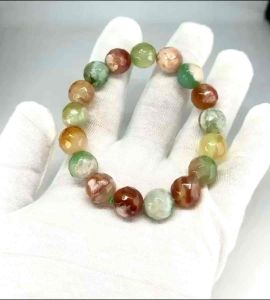 Natural Colorful Green Sakura Calming Stone Bracelet