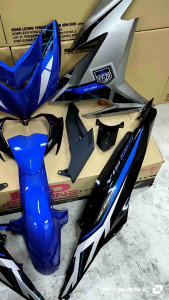 Coverset Y15 zr V2 2020 VPBC5+MS1 Blue+Silver Biru Silver siap Tampal