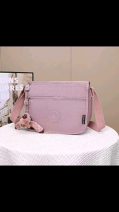FLS Multi-compartment Shoulder Sling Bag for Women with Monkey Keychain Ladies Cross Body Bag Waterproof