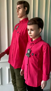 FUCHIA / PINK FANTA KEMEJA POLOS COUPLE AYAH DAN ANAK LENGAN PANJANG KEMEJA PRIA DEWASA DAN ANAK