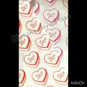 Wax Paper / Kertas Baking Laminasi anti lengket Motif LOVE THANK YOU uk 15x15 18x18 20x20 22x22 cm ~ 50 PCS