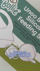 Bollie Baby Unoo Silicone Starter Feeding Set (Printed Bib Bowl Spoon Straw Cup)