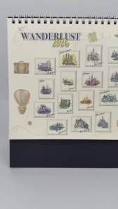 2026 Malaysia Public Holiday Table Calendar Desktop 7” Flip Calendar with Cream Card Pages Wire-O Stand