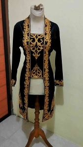 Kebaya Bludru Adat Jawa Full Bordir Stik Tunik Mutiara