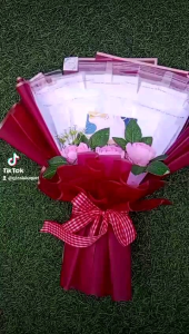 Ready Bouquet / buket kosong full maroon