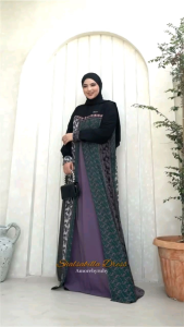 Shalsabilla dress gamis motif cantik simpel manik swarovsky mewah elegant