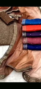 Party Wear Soft Taby Silk Stunning Organza Saree (Pre-order : 2/3 Weeks Delivery) HR280524