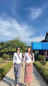 Z20ผ้าถุงสำเร็จผ้าทอลายทั้งผืนอัดกาวให้ทั้งตัว #ชุดไทยประยุกต์ #ผ้าถุง #ผ้าถุงสำเร็จ