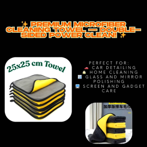 Towel for all Purpose-Experience spotless clean Towel Microfiber-Designed with a super absorbent yellow plush side and a smooth gray finishing side they effortlessly wipe away dust water and streaks—perfect for cars kitchens gadgets and home use
