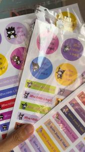 Personalized Waterproof Vinyl Stickers with Name Label Subjects with theme for school and supplies naming