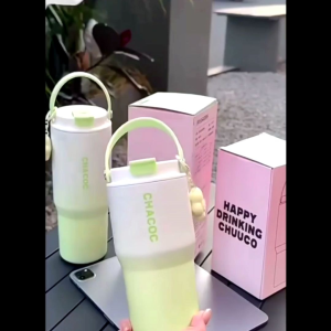 Large Capacity 900ml Stainless Steel SUS304  Tumbler Double Wall Leakproof Insulated Mug with Straw  & Handle 潮流大容量水杯