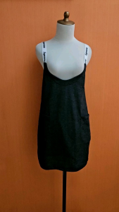mini dress wanita hitam overall YI CHANG cewek M cute remaja 15 16 thn