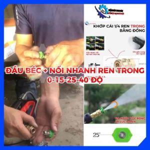 Đầu béc các góc 0/15/25/40 độ gắn súng xịt rửa xe máy áp lực cao- kèm khớp nối nhanh Ren trong nối nhanh 1/4 inch