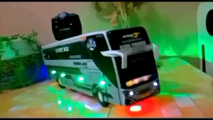 Bus TELOLET BASURI JUMBO Mainan Anak Remot Control Full Lampu & Strobo KIDS PANDA