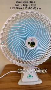 QUẠT ĐIỆN 220V KẸP XOAY 180 SIÊU MÁT 20W CAO 35CM