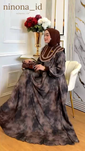 DINDA DRESS SET HIJAB 2IN1 BY NINONA