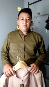 Baju Koko  Haibah Pria Dewasa Muslim Koko AMMU Polos Atasan Koko Polos Lengan Panjang Super Tebal