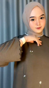 Zica dress Airflow silk embroidery Ld -+115 Aksen leher renda