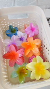 JEPIT RAMBUT BUNGA GLOSSY OMBRE (Plumeria Hair Claw Glossy) 1 Pcs