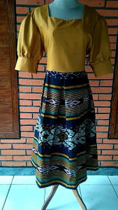 Dres Tenun kombinasi katun toyobo