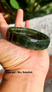 Gelang Batu Giok Black Jade Original Asli Aceh Super Petak Cutting Full Tembus Kristal
