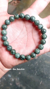 Gelang Batu Giok Black Jade Grey Original Asli Aceh Bulat Nempel Magnet