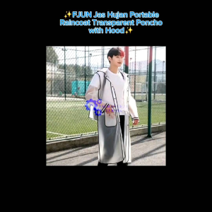 FJUN Jas Hujan Portable Raincoat Transparent Poncho dengan Hood L - FJ300