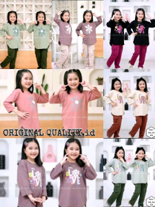 SETELAN ANAK PEREMPUAN SETELAN ANAK SETELAN ZIELEA TERBARU ONE SET ANAK COMBED 24S