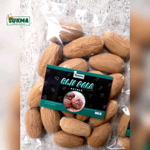 Biji Pala Lonjong Kupas Asli 50 100 250gr Sachet - Nutmeg - JSR Rempah Herbal Bumbu Masak Premium