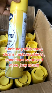 Furniture polish spray for woodleatherand vinylcleans shines