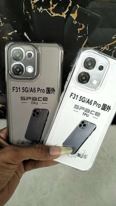 Softcase Space Oppo A6 Pro / F31 5G Case Slikon Premium Clear Hitam Bening Transparan Full Cover