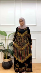 (COD) GAMIS MULTICOLOR REMPEL BATIK CAP