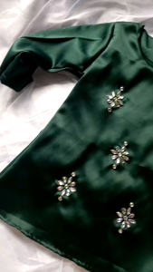 BAJU KURUNG ANAK PAYET- HIJAU BOTOL (9-10 TAHUN)