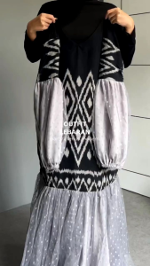 COUPLE SET TENUN RAYYA HITAM RAVEN - COUPLE BAJU PASANGAN KONDANGAN - GAMIS WANITA BAJU PASANGAN KELUARGA