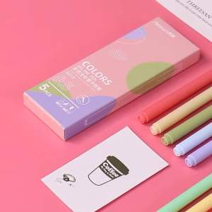 ✴️Ship Within 24H✴️ 5pcs Color Gel Pens Set Macaron Morandi Color 0.5mm中姓笔