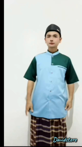 Kemeja Koko Pria Dewasa Lengan Pendek Kombinasi Model Terbaru Pakaian Muslim Kemeja Kekinan Terlaris Atasan Kemeja Bahan Katun Toyoba