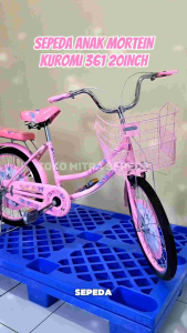 Sepeda Anak Perempuan Remaja Kuromi 20 Inch Usia 8-12 Tahun