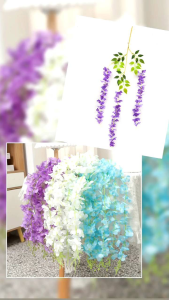 Bunga Wisteria Panjang Gantung 1 Juntai AF66 Tanaman Rambat Tirai Vertikal Dekorasi Hanging Flower Wedding Eksterior Decoration Hiasan Backdrop Photobooth Photoshoot