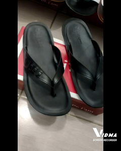 SANDAL KULIT PRIA DR. IAM 4020 HITAM ( PRODUKSI SENDIRI )