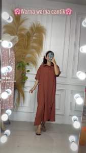 long dress button cringkle style store