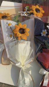 พร้อมส่งจากไทย🇹🇭 ช่อดอกไม้ ช่อดอกไม้ลวดดัดกำมะหยี่ ช่อดอกทานตะวัน ของขวัญให้แฟน ของขวัญ