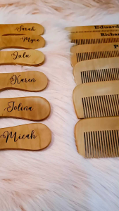 Personalized Engraved Wooden Comb Wedding and Birthday Souvenir Gift Items