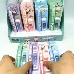 Sanrio Mechanical Pencil Set / 0.5mm Kuromi Melody Automatic Pencil Gift / School Student Refill Writing / Pensel Tekan Mekanik