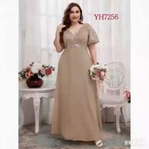 Kaixin Plus Size Elegant Womens Plain Long Dress Pefrect for formal occasions