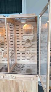 LP179 บ้านสัตว์เลี้ยง ดีไซน์น่ารัก แบบยึดกรง ทำจากไม้สน สำหรับชินชิลล่า กระรอก บุชเบบี้ นก