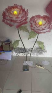 standing Aksesoris bunga lampu motif bunga Peony 2 cabang kombinasi 2 ukuran dekorasi pelaminan / Bunga lampu hias photogrgraphi / bunga Flower Hiasan