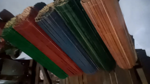 Tirai Bambu Pelepah Kulit Sawit Lengkap Tali Dan Katrol Gulung