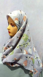 Hijab Chantika Jilbab segiempat Bahan Wafle motif terbaru motif bunga