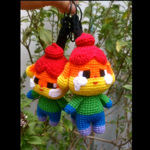 พร้อมส่ง!! พวงกุญแจ​ถัก​ไหมพรม​ ครายเบบี้สายรุ้ง​ CRYBABY​